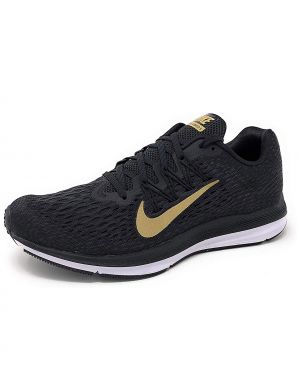 Nike Womens Air Zoom Winflo 5 Running Shoe, Black/Metallic Gold-Anthracite, 11