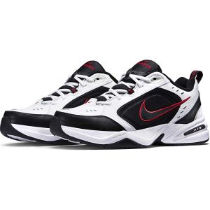 Nike Air Monarch IV Training Shoe (4E) - White/Black/Varsity Red, Size 9.5 US