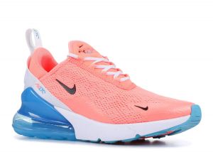 Nike Women's Air Max 270 Running Shoe (6.5, Lava Glow/Black/White/Blue Fury)