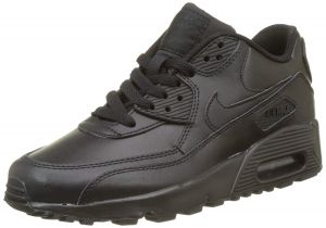 Nike Air Max 90 Leather Mens Running Shoes (9 D(M) US), Black/Black