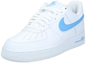Nike Men's Air Force 1 '07 3 Sneakers, White/University Blue (US 13)