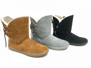    Koolaburra by UGG Women&#039;s Shazi Short Boots Suede Sheepskin 1019361 Bow