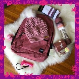    Victoria&#039;s Secret PINK Campus Backpack College Bag Begonia Back To School Kit
