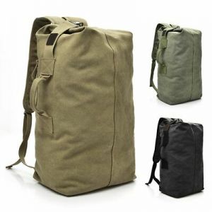    Men&#039;s Canvas Backpack Rucksack Hiking Travel Duffle Bag Military Handbag Satchel
