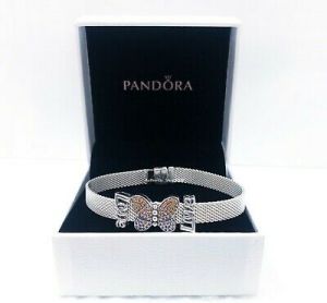    NEW Authentic PANDORA Reflexions 925 Silver Clip Style Charm Bracelet #597712