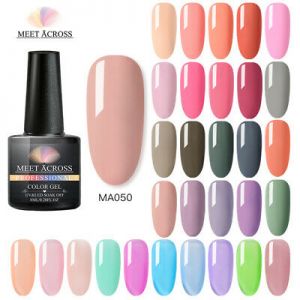    MEET ACROSS 8ml Nail 250 Solid Color Gel Polish Soak off UV Nail Art Gel Varnish