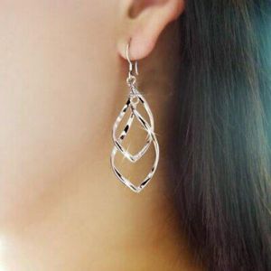    Women Fashion Ear Rose Gold Bar Dangle Drop Jewelry Hook Earrings