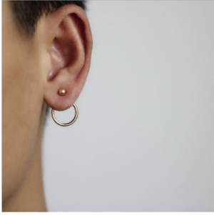    Hoop & Stud Unique Earrings -Golden or Silver- Open Hollow Ear Jacket