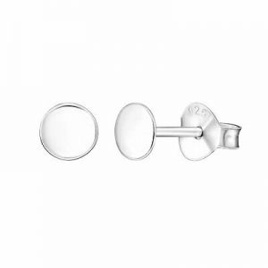    4mm Plain 925 Sterling Silver Flat Round Ear Studs Earrings
