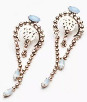    NEW FREE PEOPLE BALL CHAIN EAR BOLO GOLD TONE EARRINGS
