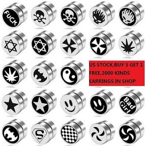    Fashion Unisex Non Piercing Punk Magnetic Stainless Steel Fake Ear Stud Earrings