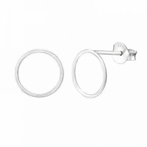   10mm Plain 925 Sterling Silver Open Round Circle Ring Ear Studs Earrings