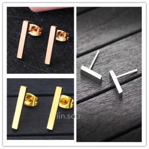    y Women Simple Stainless Steel Fashion Bar Long Strip Ear Stud Earrings