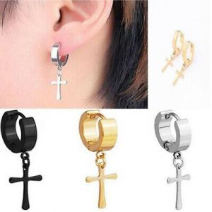    Punk Chic Cross Earrings Ear Stud Jewelry Charms Men Personality Punk Earrings