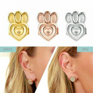    3 Pairs Earring Lifters Ear Lobe Support Backs Hypoallergenic Crown Shape Firmly