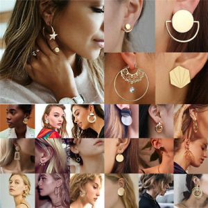   Boho Women Simple Geometric Circle Ear Stud Drop Dangle Earrings Fashion Designs