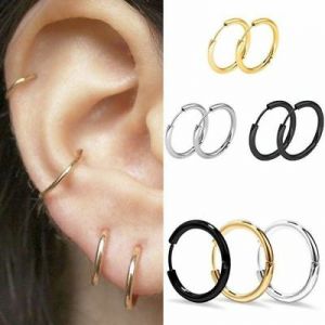    3Pair/set Women Retro Gold Silver Metal Circle Small Ring Hoop Earrings Jewelry