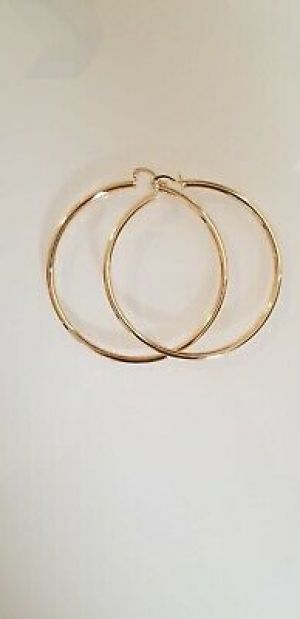    Extra Large Real Gold Filled Round Hoop Earrings 14k Gold layered (70mm x 3mm)