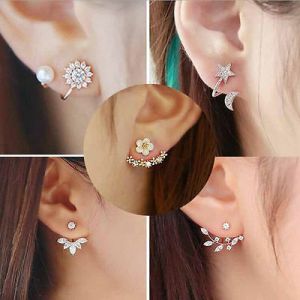    New Fashion Women Lady Elegant 1Pair Crystal Rhinestone Ear Stud Earrings