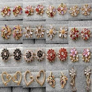    18K Gold Filled Fashion Women Ear Stud Earrings Cute Topaz Zircon Jewelry Gift