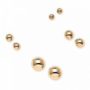    10K Yellow Gold  Ball 3mm-8mm Stud Earrings W/ Safety Screw Back