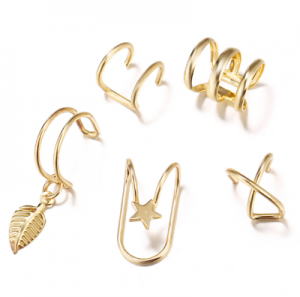    5PCS Ear Cuff Clip On Earrings Fake Cartilage Earring Non-Piercing for Women Men