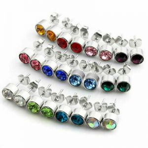    12 Pairs Fashion Gem Crystal Surgical Earrings Set Women Man Ear Stud Jewelry
