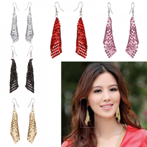   New Women Metal Geometry Tassel Earrings Long Hook Dangle Ear Stud Gift Jewelry