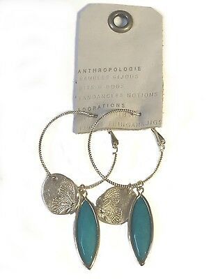    ANTHROPOLOGIE MELINDA CHARM HOOP EARRINGS(FOR PIERCED EARS)--NWT