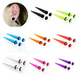    Punk Pierced Ear Stud Taper Earrings Spike Unisex Gothic Jewelry Individuality