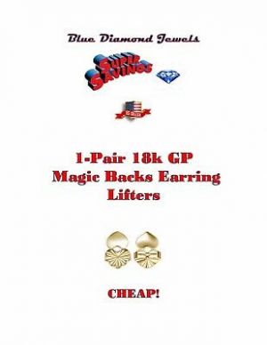     Magic Backs Earring Lifters 18k GP For Enlarged Torn Pierced Ears USA SELLER