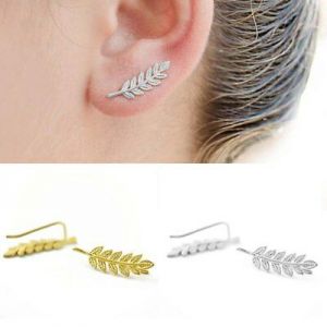    Fern Leaf Ear Climber, Ear Crawler, Sweep Earrings - Bohemian Boho Hippie