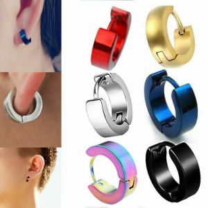    Fashion Women Men Punk Stainless Steel Earrings Ear Hoop Loop Pierced Ear Stud