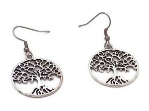    Tree of Life Earrings with Stainless Steel Ear Wires Trendy Spring Style