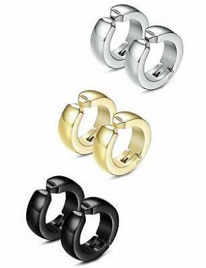   3 Pairs Stainless Steel Non-Piercing Magnetic Earrings Ear Clip Unisex Jewelry