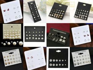    24 Pairs Fashion Rhinestone Crystal Pearl Earrings Set Women Ear Stud Jewelry