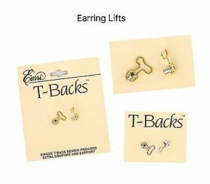    Earrs T Backs Earring Lifts Pierced Ear Lobe Support Stabilizer Silver Gold post