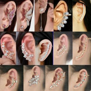    Fashion Crystal Clip Ear Cuff Stud Women's  Punk Wrap Cartilage Earring Jewelry