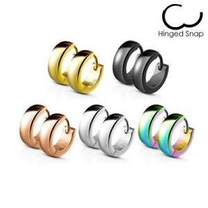    2pc Classic Huggie Hoop Earrings Mens Womens EAR Piercings Rings Fashion JEWELRY