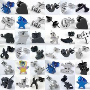    New Stainless Steel Superman Ear Stud Earrings Punk Cool Men's Jewelry Piercing