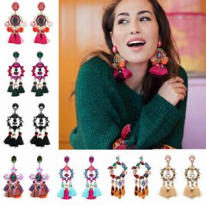    Stylish Bohemian Earrings Handmade Tassel Ear Stud Boho Earring Jewelry Gifts