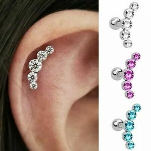    Women Fashion Rhinestone Stainless Steel Crystal Earrings Ear Hook Stud Jewelry