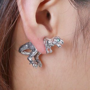    SEXY SPARKLES Sexy Sparkles Dinosaur 3D Double Sided Ear Stud Earrings for Women