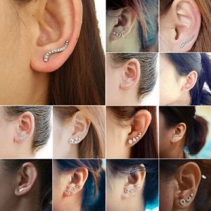    Fashion Woman Ear Climber Leaf Octopus Moon Cuffs Ear Crawlers Sweep Earrings