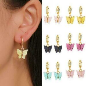    Women Ladies Butterfly Ear Hoop Drop Dangle Earrings Fashion Jewelry I5M1