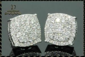    1 Pair Women Lady 925 Silver White Sapphire Ear Stud Hook Dangle Bride Earrings