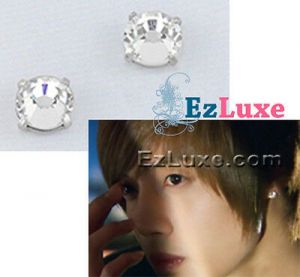    Korean boys over flowers Crystal Magnet Non-Pierced No Piercing clip on Earrings