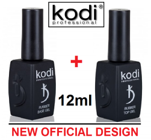    2 pcs! sale 8%! 12ml. Kodi Professional - Gel LED/UV Rubber TOP + Rubber Base