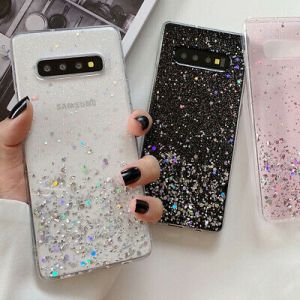    F Samsung Galaxy Note 10 Plus S10 Bling Glitter Clear Cute Hard Phone Case Cover