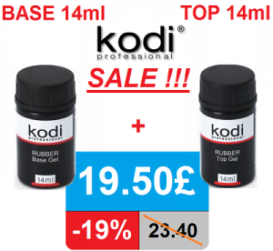    2pcs! sale 23%! 14ml. Rubber BASE + TOP Kodi Professional - Gel LED/UV ORIGINAL